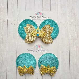 Jasmine Minnie Mouse Ear Clips - Jasmine Minnie Mouse Ears - Aladdin Minnie Mouse Ears - Mouse Ears - Minnie Ears - Mouse Ears Headband