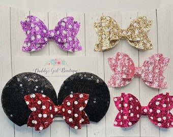 Mouse Ear Clips - Minnie Ears - Minnie Mouse Ear Clips - Red Mouse Ears - Minnie Mouse Ears - Mouse Ear Clips - Mouse Ears Headband