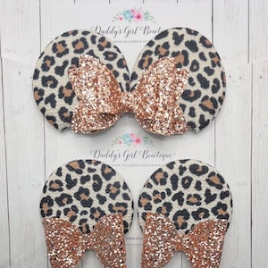 Rose Gold Minnie Mouse Ear Clips - Rose Gold Ears - Rose Gold Mouse Ears - Donut Mouse Ears - Mouse Ear Clips - Mouse Ears Headband
