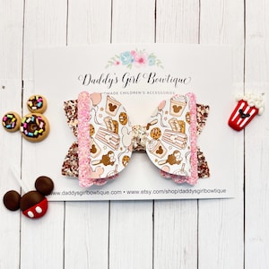Disney Snacks Bow - Disney Snack Headband - Disney Snacks - Minnie Mouse Ear Clips - Mouse Ears- Disney Bow- Minnie Ears- Ear Clips