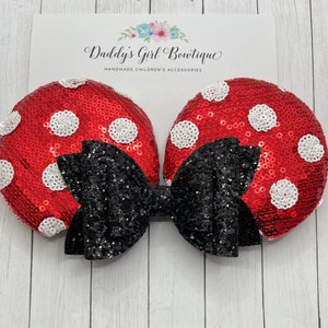 Mouse Ear Clips - Minnie Ears - Minnie Mouse Ear Clips - Red Mouse Ears - Minnie Mouse Ears - Mouse Ear Clips - Mouse Ears Headband