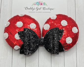 Mouse Ear Clips - Minnie Ears - Minnie Mouse Ear Clips - Red Mouse Ears - Minnie Mouse Ears - Mouse Ear Clips - Mouse Ears Headband