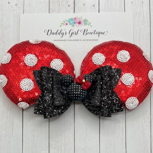 Mouse Ear Clips Minnie Ears Minnie Mouse Ear Clips Red Mouse Ears Minnie Mouse Ears Mouse Ear Clips Mouse Ears Headband image 4