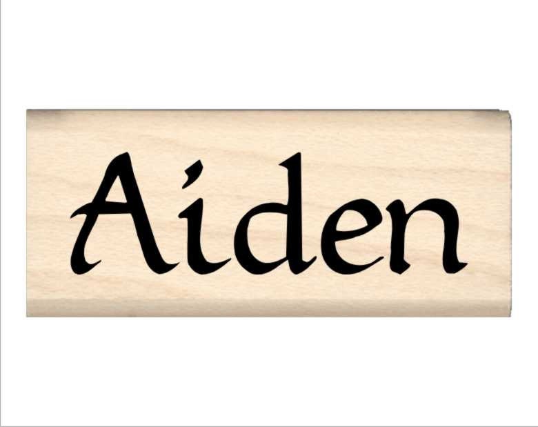 Aiden Name Rubber Stamp for Kids Etsy