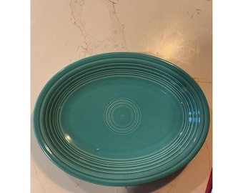 Fiesta Turquoise Oval Serving Platter 11 inch Homer Laughlin HLC USA Turquoise