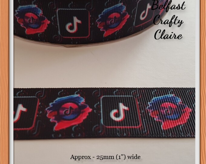 Tiktok Inspired Themed Grosgrain Ribbon 1 25mm Wide Etsy