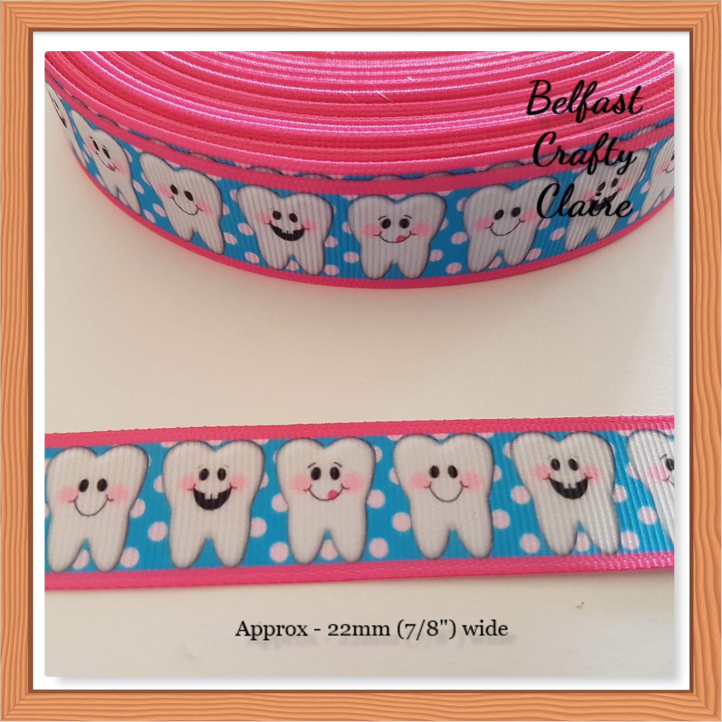 Cute Tooth Teeth Dentist Themed Ribbon 7/8 22mm Etsy