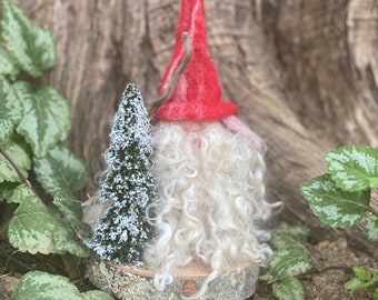 LumWinkle, needle felted santa gnome