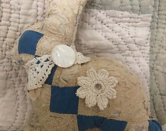 vintage quilted bunny