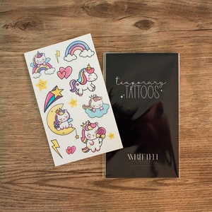 Unicorn & Rainbow Temporary Tattoos |  Unicorn Tattoos| Birthday Party Supplies, Unicorn Decorations