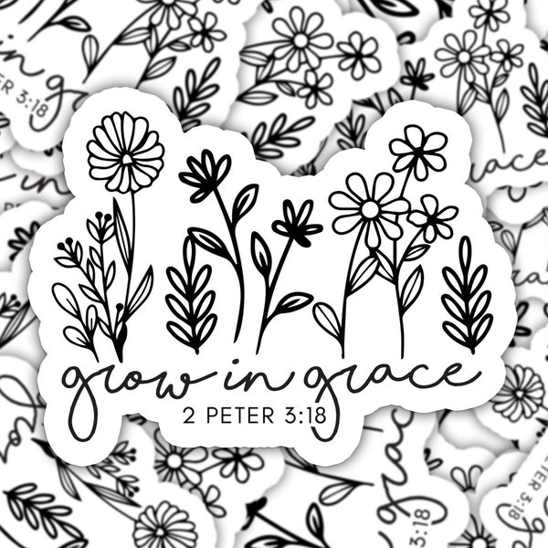 Grow in Grace 2 Peter 3:18 Sticker