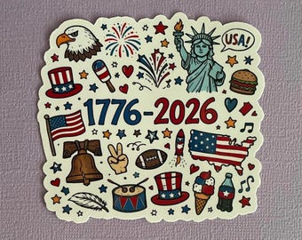 Pegatina de 3 pulgadas, 1776-2026 / 250.º aniversario de Estados Unidos