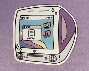 Pegatina retro para ordenador de 7,6 cm (3 pulgadas)