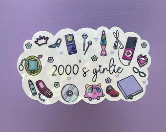 Pegatina de chica de 3" de los años 2000