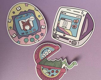 Juego retro, Nacido en la década de 1900, Cinta de burbujas, Juego de pegatinas de ordenador retro