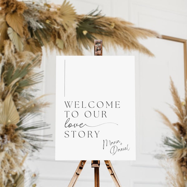 Welcome to Our Love Story Sign Template | Canva Template