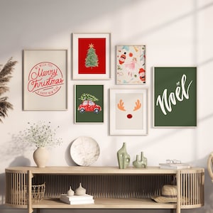 Christmas Digital Print Set of 14, Christmas Wall Art, Christmas Decorations, Christmas Printable, Xmas Home Decor, Holiday Poster