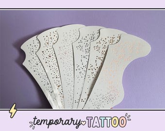 Tatuaje de pecas metálicas / Tatuajes faciales para festivales / Pecas brillantes / Maquillaje para fiestas rave / Pegatinas de pecas estrelladas / Holográfico dorado y plateado