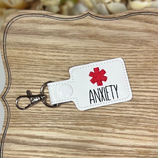 Anxiety Awareness Tag Snap Tab Keychain
