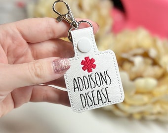 Addisons disease medical awareness Keychain Snap Tab
