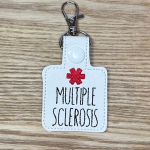 Multiple Sclerosis Medical Awareness Keychain Snap Tab