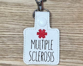 Multiple Sclerosis Medical Awareness Keychain Snap Tab