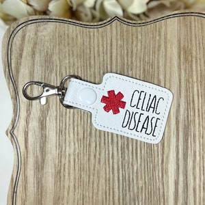 Celiac Disease Medical Awareness Tag Snap Tab Keychain
