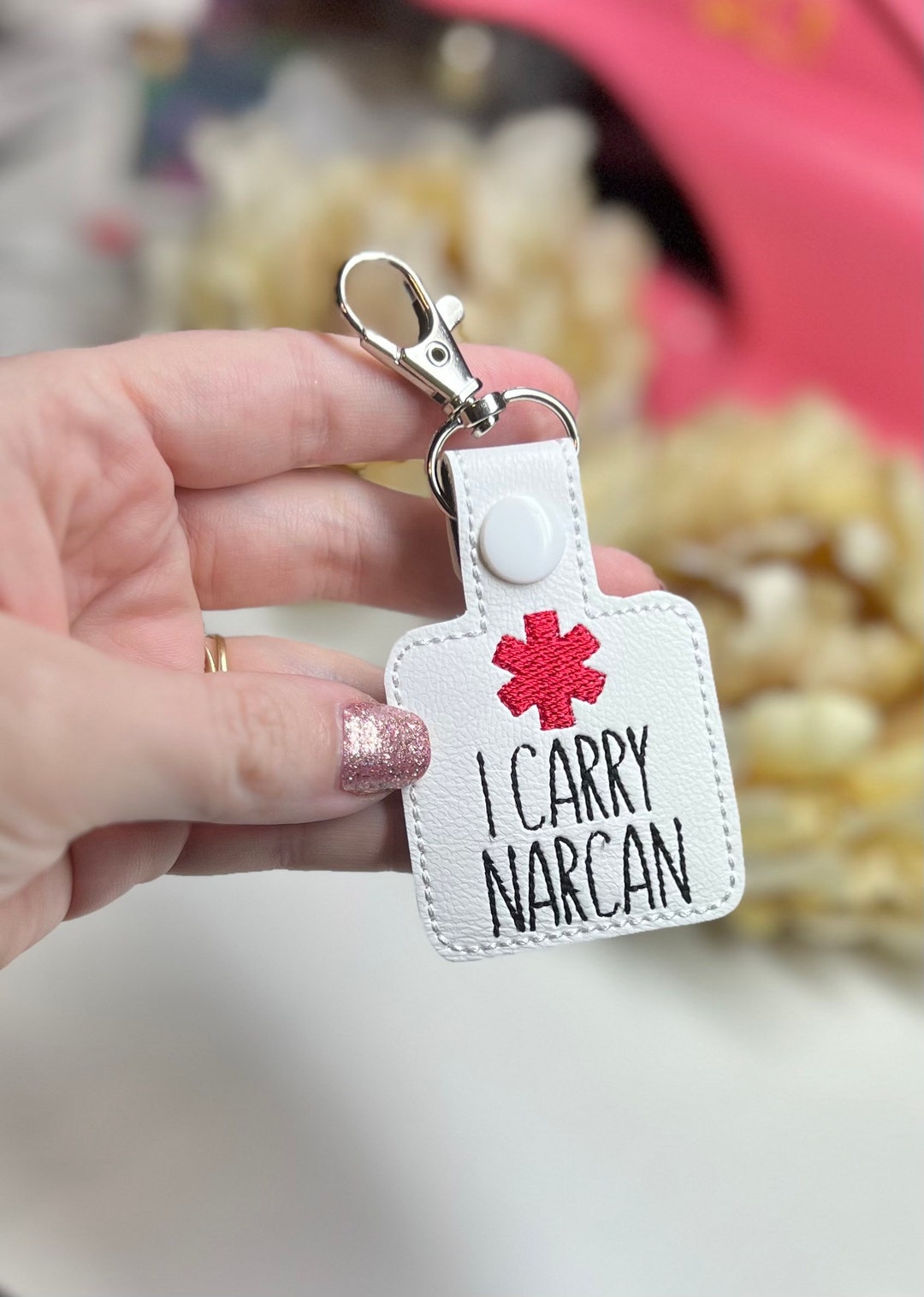 Narcan Badge Reel Harm Reduction Clip Nurse Keychain Overdose