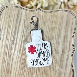 Ehlers Danlos Syndrome EDS Medical Awareness Health Keychain Snap Tab