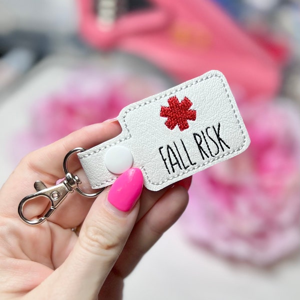 Fall Risk Medical Awareness Tag Keychain