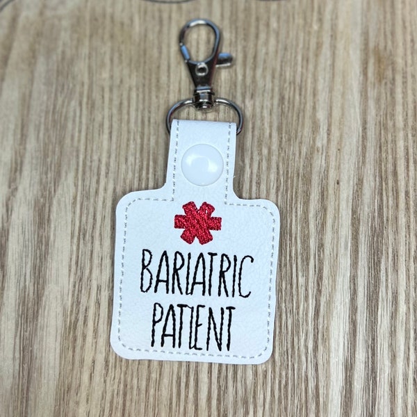 Bariatric Patient Medical Awareness Snap Tab Keychain