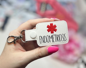 Endometriosis Awareness Keychain tag women’s health obgyn