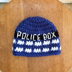 Crocheted Newborn Dr. Who Hat