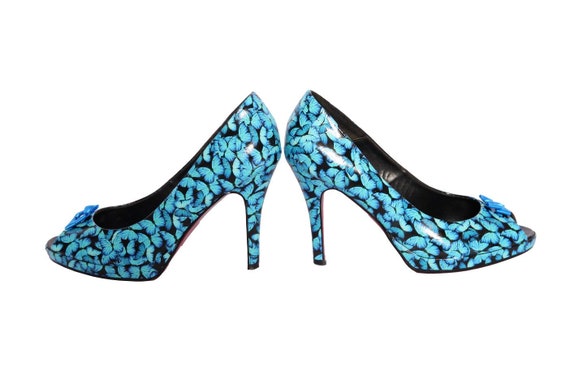 Blue Butterfly womens high heels SALE 