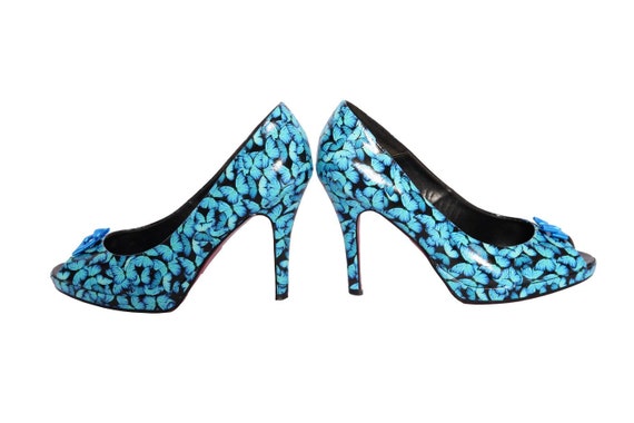 blue butterfly heels