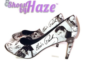 Elvis Presley Shoes custom made, gift for her,alternative heels, personlized gift, wedding heels pick your style