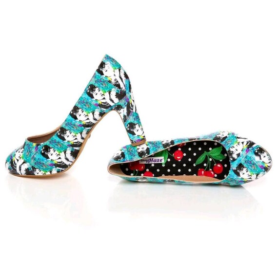 wide fit custom Printed block heels 