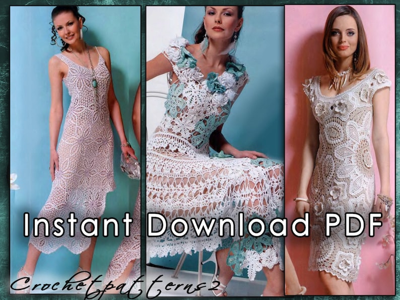 Instant Download PDF ebook  - crochet patterns. Women's crochet blouses, tops, dresses, skirt, jacket and cardigan, irish lace. JM#521. 