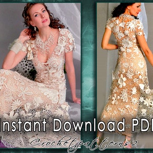 Instant Download PDF ebook - crochet patterns, knitting patterns. Women's crochet blouses, cardigan, dresses, irish lace, tunics. JM555