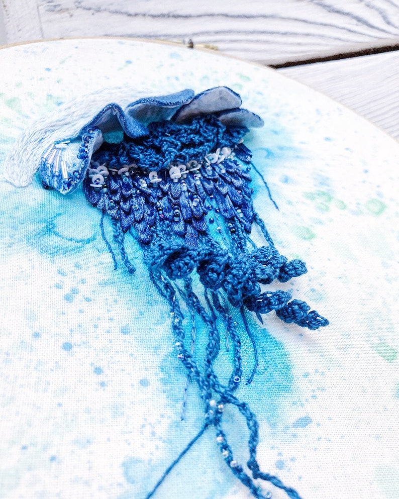 Jellyfish embroidery tutorial PDF in Russian image 7