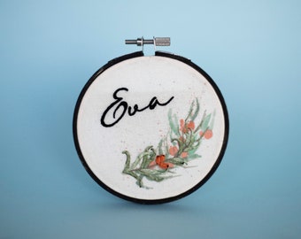 Custom embroidered name hoop