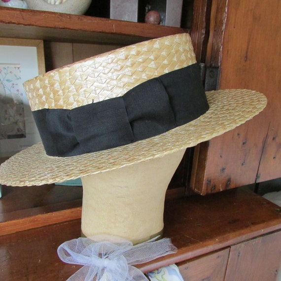 Men's Straw Boater Hat Barbershop Quartet Hat Size