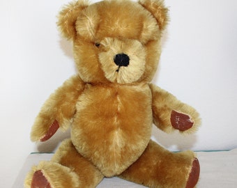 Golden Mohair Teddy Bear Jointed Collectible Stuffed Bear 13 Inch