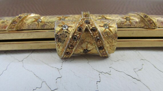 Vintage Clutch Purse Bag Jeweled Faux Snakeskin A… - image 5