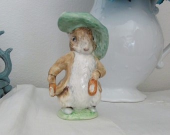 Beatrix Potter Benjamin Bunny Figurine 1948 Knick Knack Collectible Beatrix Potter F. Warne Beswick England