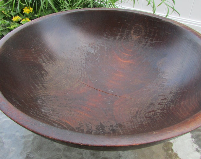 Primitive Wood Bowl Antique Vintage Large Serving Bowl Dough Etsy