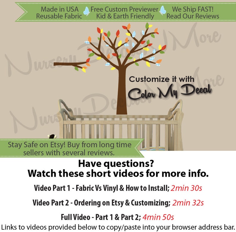 Tree Decals for Nursery Tree Wall Art Decals MRTO Mini Color Me Happy Tree