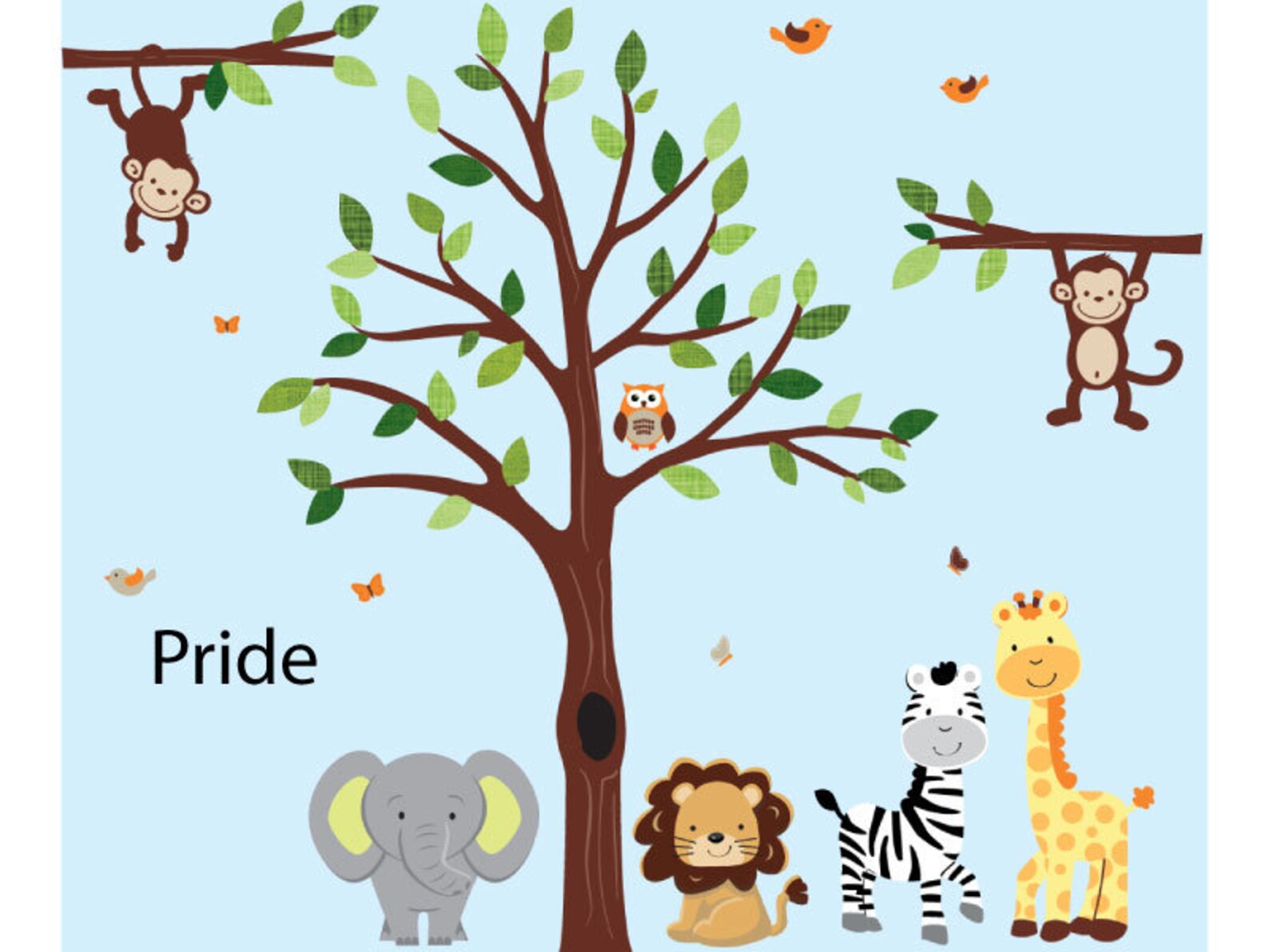 Colorful Tree Wall Decals Jungle Wall Decals for Boys Room Etsy