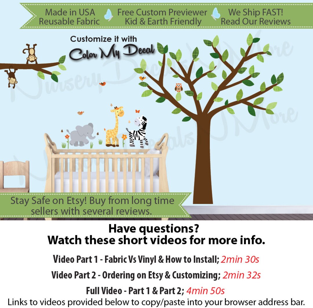 Safari Nursery Wall Decals Autocollants muraux Safari pour Etsy France