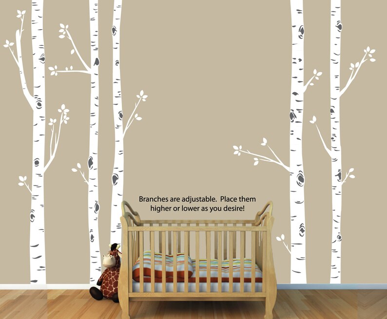 Nursery Wall Decals White Birch Tree Wall Decal Reusable Etsy